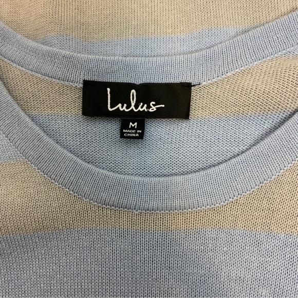 NWT Lulu’s Rylie Light Blue Striped Sweater Dress - Picture 10 of 11